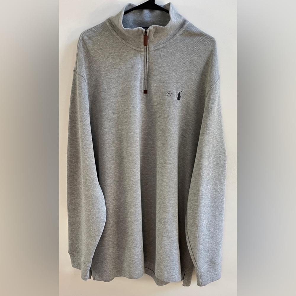 Polo by Ralph Lauren Men’s Gray Half-Zip Sweater Classic Vintage Look NWT
